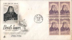 Devil's Tower National Monument 1906-1956 Block of Stamps First Day Cover