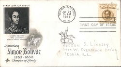 Honoring Simon Bolivar 1783-1830 - Champion of Liberty First Day Cover
