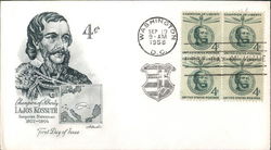 Champion of Liberty Lajos Kossuth Block of Stamps First Day Cover