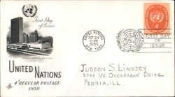 United Nations 4¢ Regular Postage 1958 First Day Cover