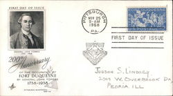 200th Anniversary of the Occupation of Fort Duquesne by General John Forbes 1758-1958 First Day Cover
