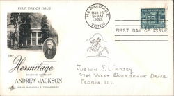 The Hermitage, Beloved Home of Andrew Jackson Near Nashville, Tennessee First Day Cover