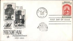 150th Anniversary Mexican Independence, 1810-1960 First Day Cover
