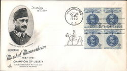 Honoring Marshal Mannerheim 1867-1951 Block of Stamps First Day Cover