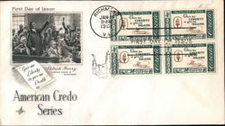 American Credo Series Block of Stamps First Day Cover