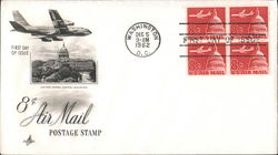 8¢ Air Mail Postage Stamp Block of Stamps First Day Cover