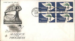 2nd Anniversary Alliance for Progress Block of Stamps First Day Cover