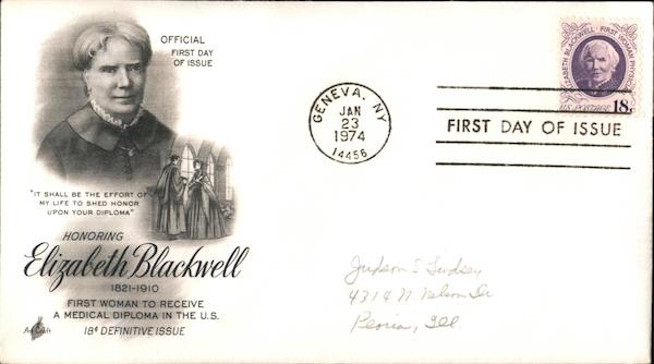 Honoring Elizabeth Blackwell First Day Covers