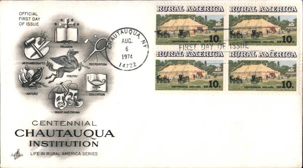 Centennial Chautauqua Institution - Life in Rural America Series Block of Stamps