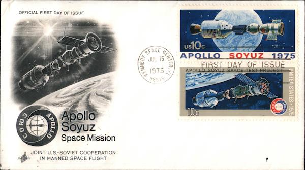 Apollo Soyuz Space Mission Block of Stamps First Day Covers