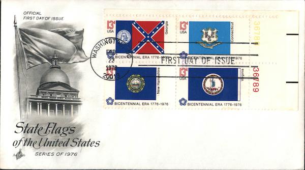 State Flags of the United States Series of 1976 Block of Stamps