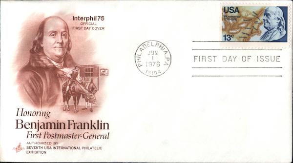 Benjamin Franklin First Postmaster General First Day Covers