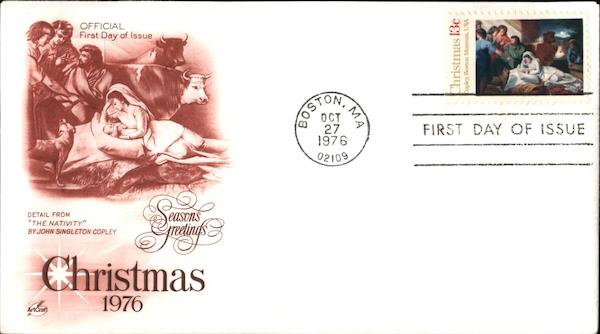 Season's Greetings - Christmas 1976 First Day Covers