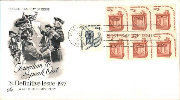 Freedom to Speak Out 2¢ Definitive Issue - 1977 A Root of Democracy