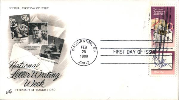 National Letter Writing Week - February 24 - March 1, 1980 Block of Stamps