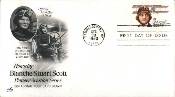 Honoring Blanche Stuart Scott First Day Covers
