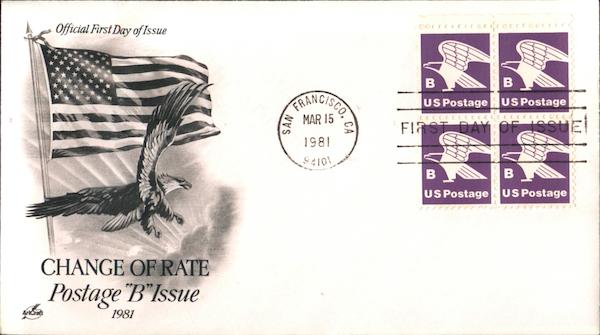 Change of Rate Postage B Issue 1981 First Day Covers