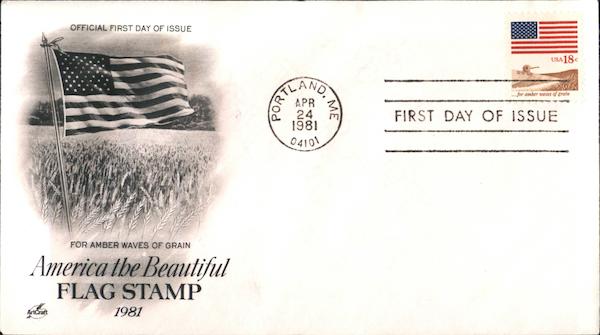 America the Beautiful Flag Stamp 1981 First Day Covers