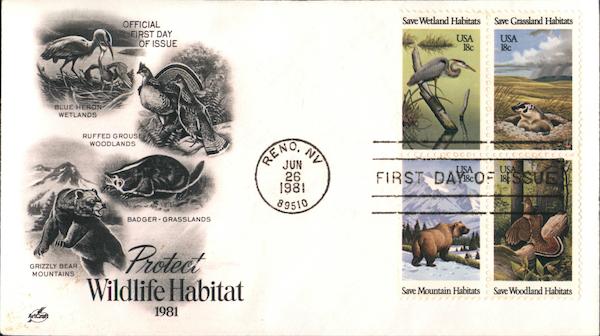Protect Wildlife Habitat First Day Covers