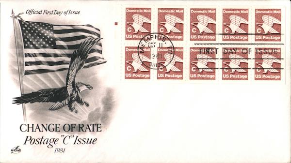 Change of Rate Postage C Issue First Day Covers