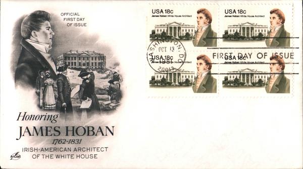 Honoring James Hoban 1762-1831 Irish-American Architect of the White House Block of Stamps