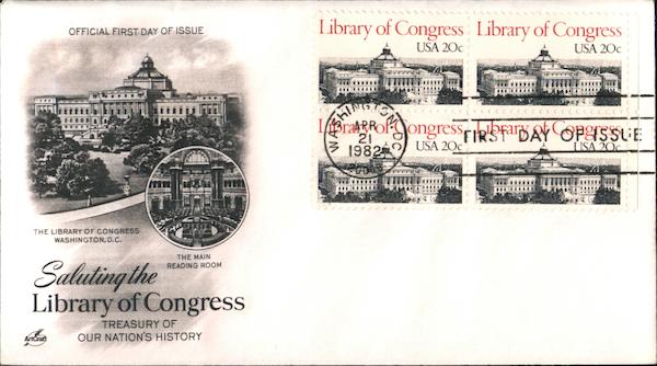 Saluting the Library of Congress - Treasury of Our Nation's History Block of Stamps