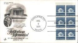 Series of 1974 Block of Stamps First Day Cover