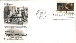 Honoring Haym Salomon, Financial Hero, American Revolution First Day Cover