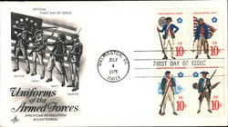 Uniforms of the Armed Forces - American Revolution Bicentennial Block of Stamps First Day Cover