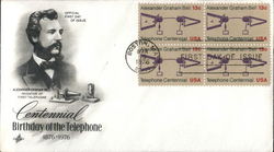 Centennial Birthday of the Telephone Block of Stamps First Day Cover