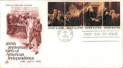 200th Anniversary - Birth of American Independence Block of Stamps First Day Cover
