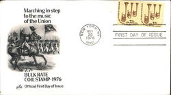 Marching in Step to the Music of the Union - 7.7¢ Bulk Rate Coil Stamp 1976 First Day Cover