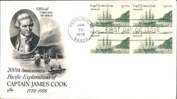 200th Anniversary Pacific Explorations of Captain James Cook 1778-1978 Block of Stamps 200th Anniversary Pacific Explorations of Captain James Cook 1778-1978 Block of Stamps