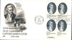 200th Anniversary Pacific Explorations of Captain James Cook 1778-1978 Block of Stamps First Day Covers First Day Cover First Da First Day Cover