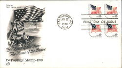 The Land of the Free - The Home of the Brave, 15c Postage Stamp-1978 Block of Stamps The Land of the Free - The Home of the Brave, 15c Postage Stamp-1978 Block of Stamps