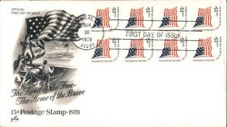 The Land of the Free - The Home of the Brave Block of Stamps First Day Covers First Day Cover First Day Cover First Day Cover