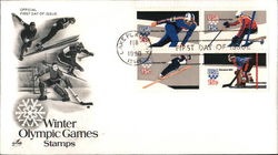 Winter Olympic Games Stamps Block of Stamps First Day Cover
