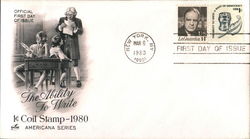 The Ability to Write 1¢ Coil Stamp - 1980 Americana Series First Day Cover