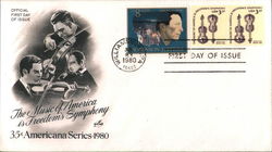 The Music of America is Freedom's Symphony 35¢ Americana Series - 1980 Block of Stamps The Music of America is Freedom's Symphony 35¢ Americana Series - 1980 Block of Stamps