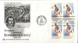 Honoring General Bernardo de Gálvez 1746-1786 - Governor of Spanish Louisiana Block of Stamps Honoring General Bernardo de Gálvez 1746-1786 - Governor of Spanish Louisiana Block of Stamps