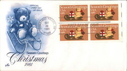 Season's Greetings Christmas 1981 Block of Stamps Season's Greetings Christmas 1981 Block of Stamps