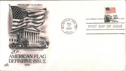 20c American Flag Definitive Issue 1981 First Day Covers First Day Cover First Day Cover First Day Cover