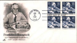 Honoring Franklin D. Roosevelt Block of Stamps Honoring Franklin D. Roosevelt Block of Stamps