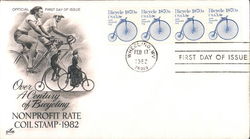 Over a Century of Bicycling Nonprofit Rate Coil Stamp - 1982 Block of Stamps Over a Century of Bicycling Nonprofit Rate Coil Stamp - 1982 Block of Stamps