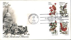 State Birds and Flowers Block of Stamps First Day Cover