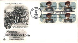 Honoring Juan Ponce de Léon 1460-1521 Spanish Explorer Block of Stamps First Day Covers First Day Cover First Day Cover First Day Cover