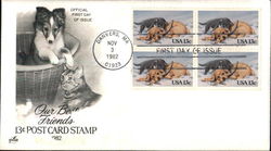 Our Best Friends 13c Post Card Stamp 1982 Block of Stamps Our Best Friends 13c Post Card Stamp 1982 Block of Stamps