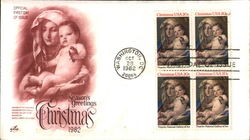 Christmas 1982 Block of Stamps First Day Covers First Day Cover First Day Cover First Day Cover