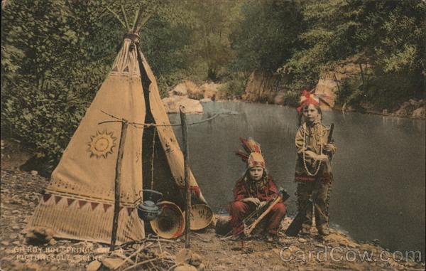 Children Dressed as Indians Gilroy Hot Springs California