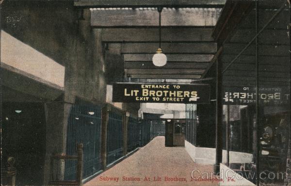 Subway Station at Lit Brothers Philadelphia Pennsylvania